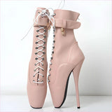 18cm Ballet Front-less Lace-up Knee-high Boots
