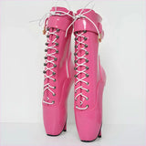 18cm Ballet Front-less Lace-up Knee-high Boots