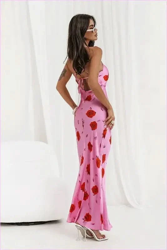 Adjustable Strap Backless Dress Unique Style Fashion