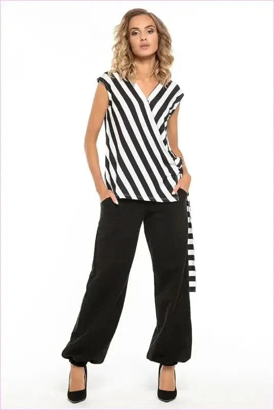 Aladdin Style Black Cotton Knit Trousers Unique Fashion