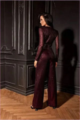 Asurio Sequin Jumpsuit Elegant Maxi Asurio Option