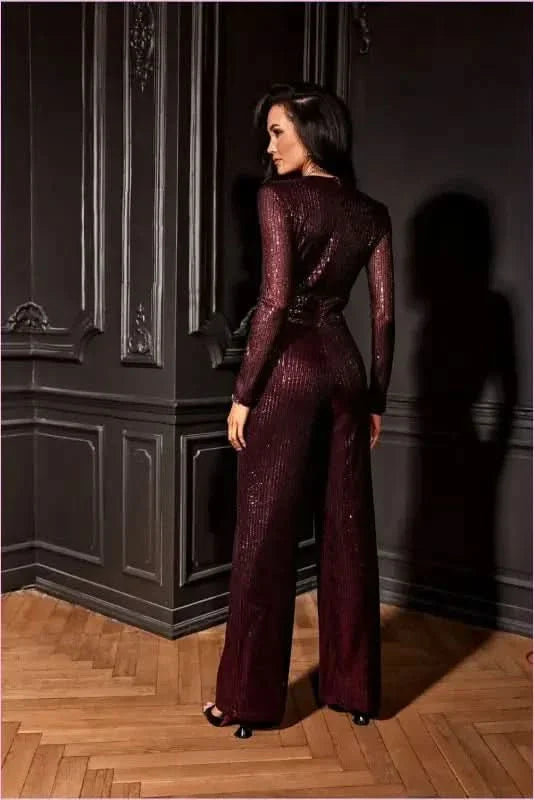 Asurio Sequin Jumpsuit Elegant Maxi Asurio Option