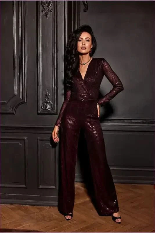 Asurio Sequin Jumpsuit Elegant Maxi Asurio Option