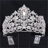 Baroque Style Large Rhinestone Wedding Crown for a Glamorous Look