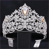 Baroque Style Large Rhinestone Wedding Crown for a Glamorous Look