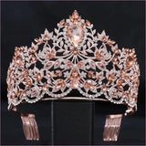 Baroque Style Large Rhinestone Wedding Crown for a Glamorous Look