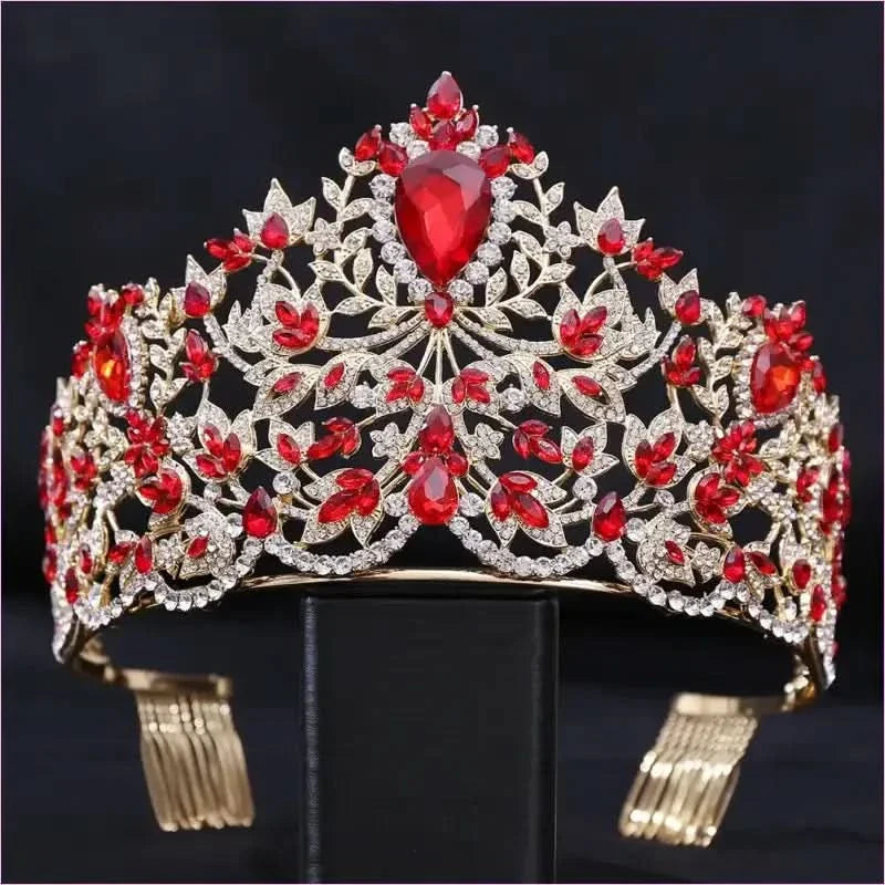 Baroque Style Large Rhinestone Wedding Crown for a Glamorous Look