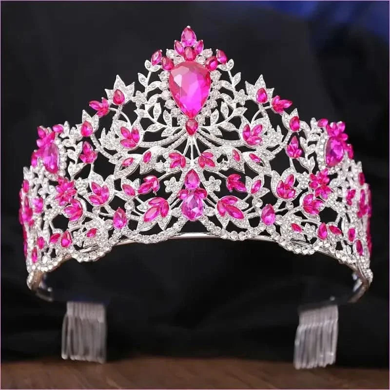 Baroque Style Large Rhinestone Wedding Crown for a Glamorous Look