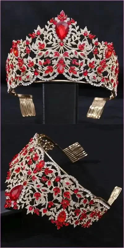 Baroque Style Large Rhinestone Wedding Crown for a Glamorous Look