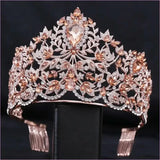 Baroque Style Large Rhinestone Wedding Crown for a Glamorous Look