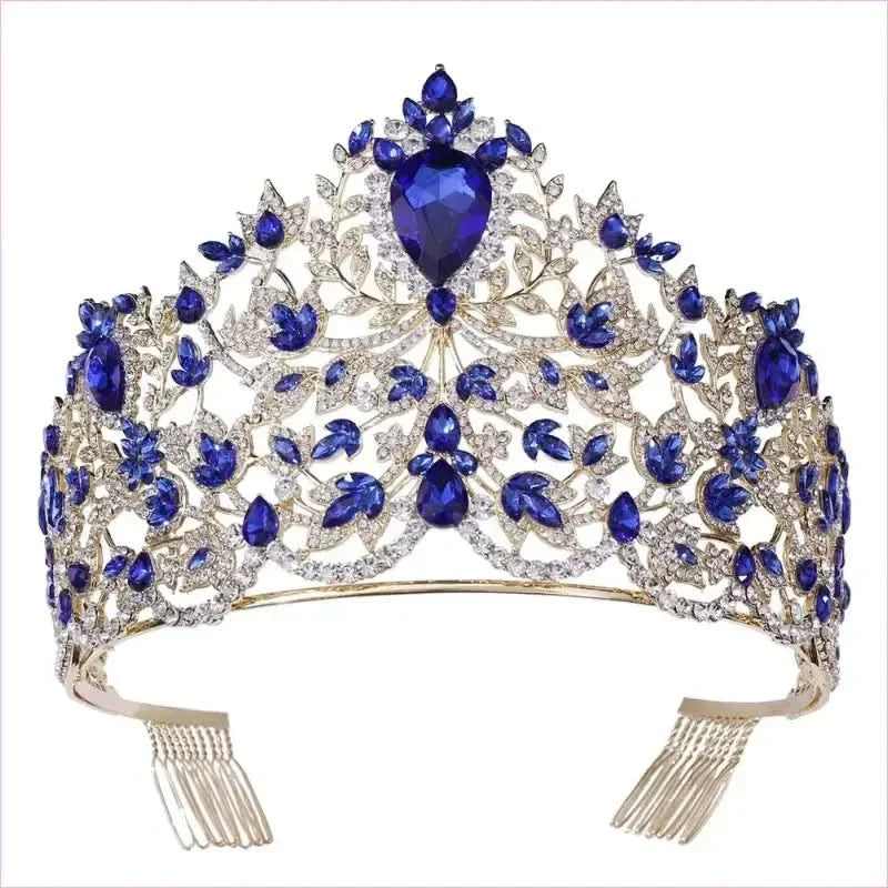 Baroque Style Large Rhinestone Wedding Crown for a Glamorous Look