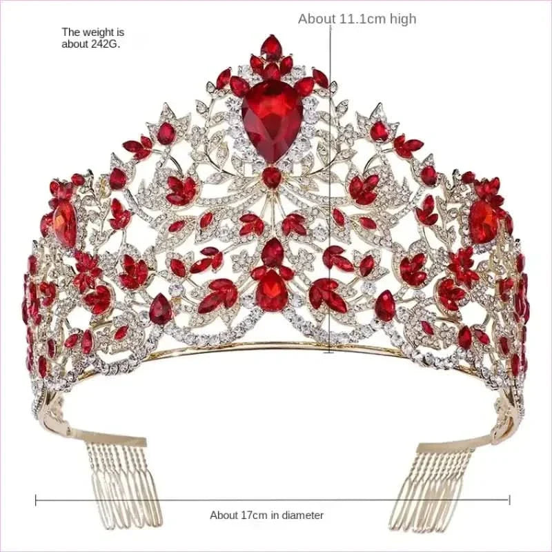 Baroque Style Large Rhinestone Wedding Crown for a Glamorous Look