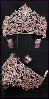 Baroque Style Large Rhinestone Wedding Crown for a Glamorous Look