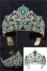 Baroque Style Large Rhinestone Wedding Crown for a Glamorous Look