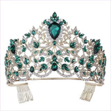 Baroque Style Large Rhinestone Wedding Crown for a Glamorous Look