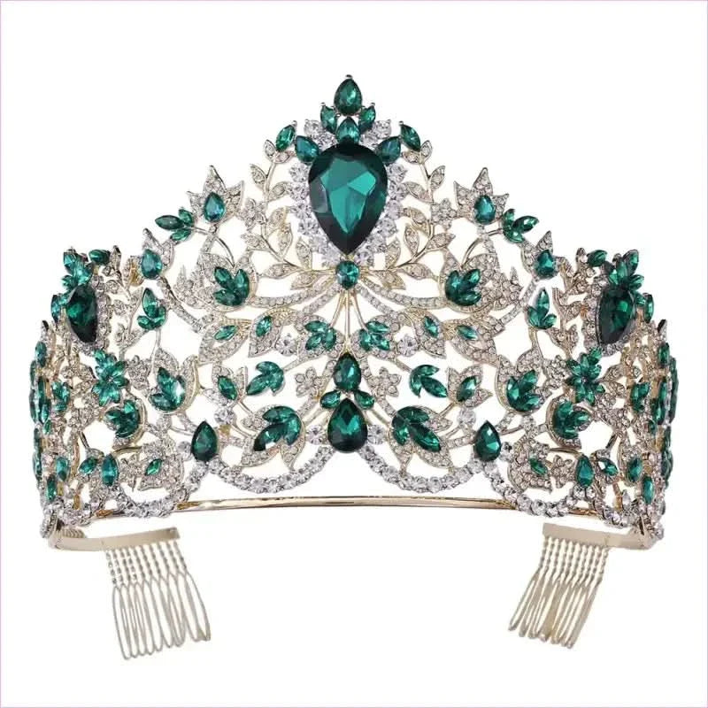 Baroque Style Large Rhinestone Wedding Crown for a Glamorous Look
