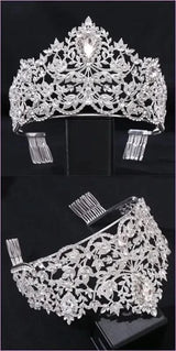 Baroque Style Large Rhinestone Wedding Crown for a Glamorous Look