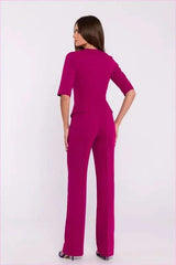 Basque Waist Jumpsuit Unique Fashion Style
