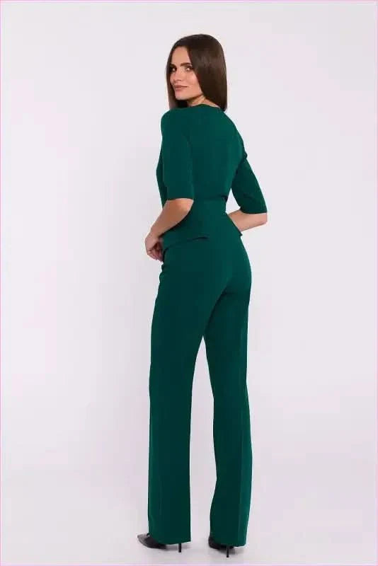 Basque Waist Jumpsuit Unique Fashion Style