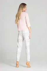 Beige High Rise Trousers Unique Style