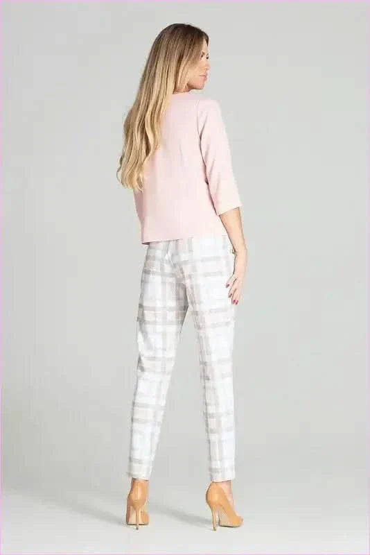 Beige High Rise Trousers Unique Style