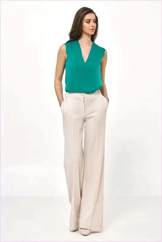 Beige Loose Pants Unique Style Fashion