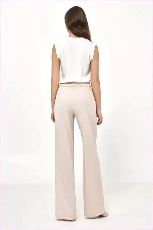 Beige Loose Pants Unique Style Fashion