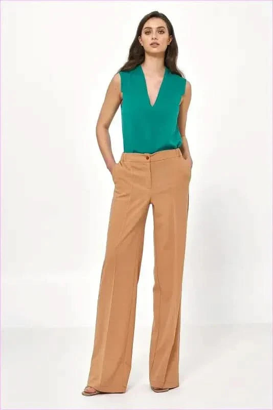 Beige Loose Pants Unique Style Fashion