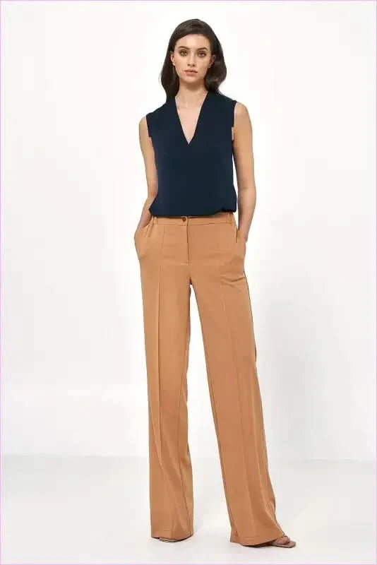 Beige Loose Pants Unique Style Fashion