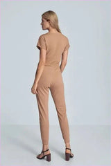 Beige Sporty Jumpsuit Unique Style