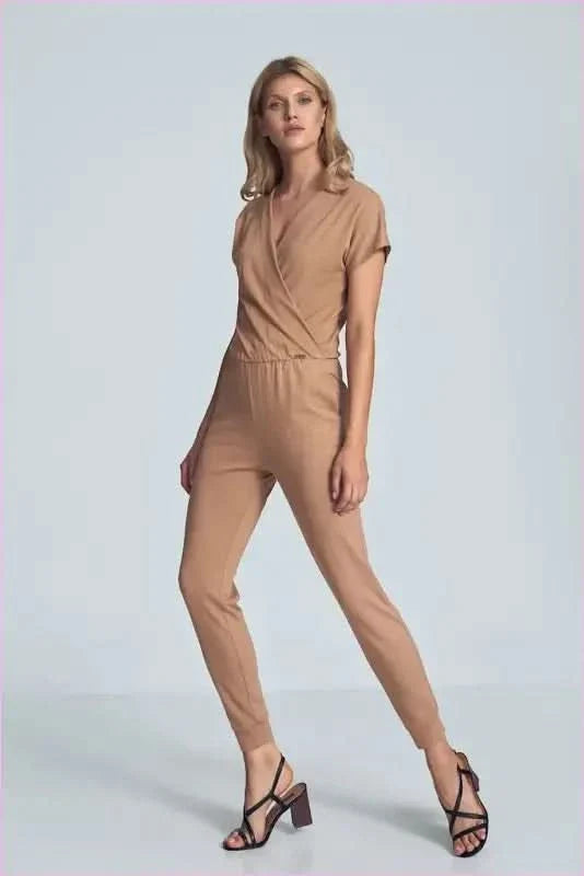 Beige Sporty Jumpsuit Unique Style