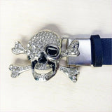 Bejeweled Skull Rhinestone Diamante Belt Buckle for a Bold Look