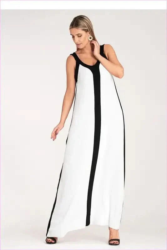 Black and White Maxi Dress Unique Style Fashion