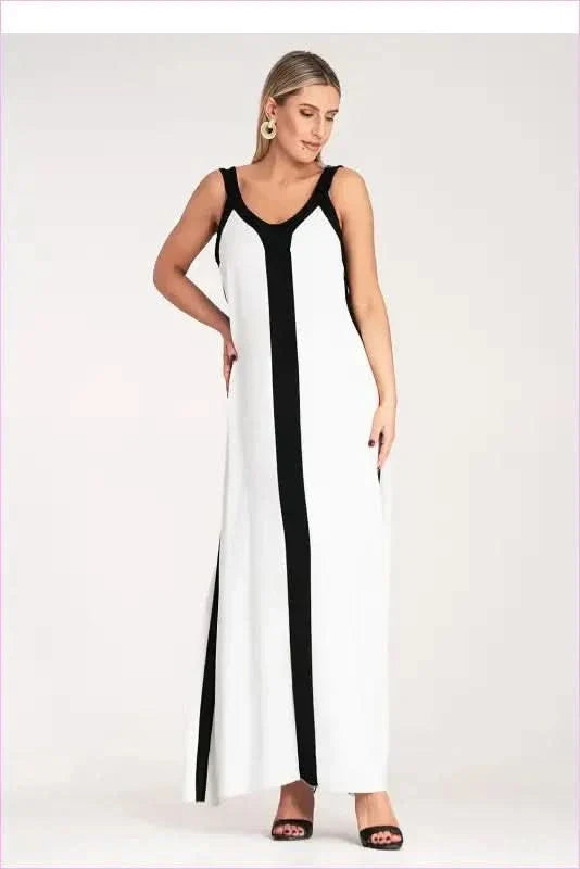 Black and White Maxi Dress Unique Style Fashion