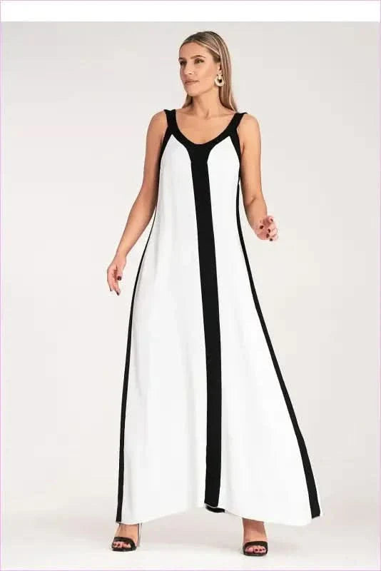 Black and White Maxi Dress Unique Style Fashion
