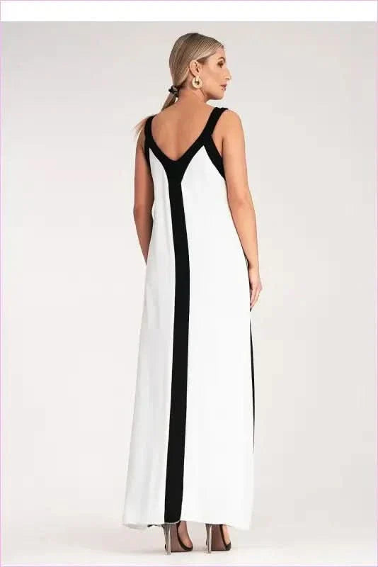 Black and White Maxi Dress Unique Style Fashion