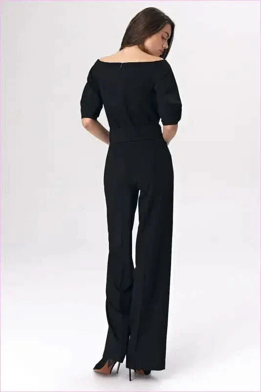 Black Cold Shoulder Suit Unique Fashion Style