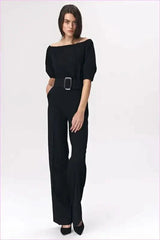 Black Cold Shoulder Suit Unique Fashion Style