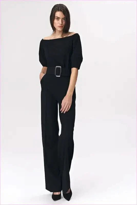 Black Cold Shoulder Suit Unique Fashion Style