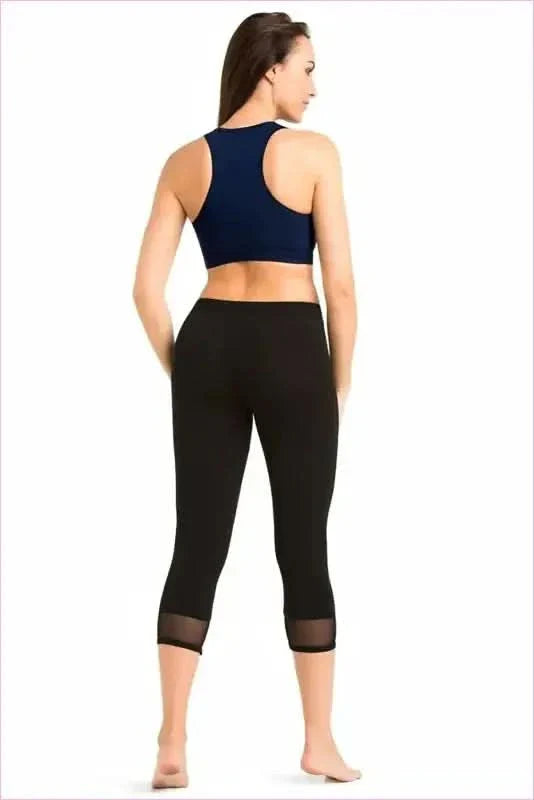 Black Cotton Leggings Capri Length Fashion Style
