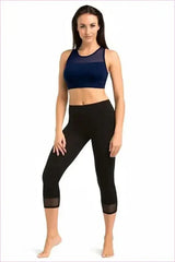 Black Cotton Leggings Capri Length Fashion Style