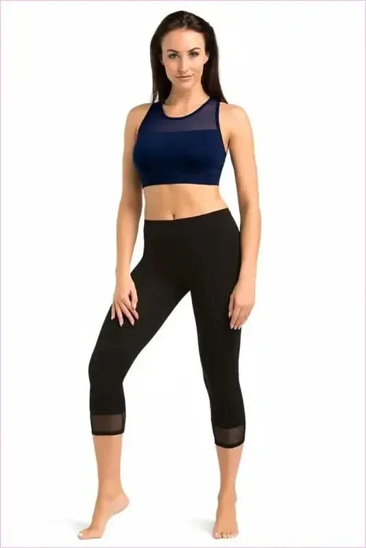Black Cotton Leggings Capri Length Fashion Style