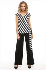 Black Flared Knit Trousers Unique Style