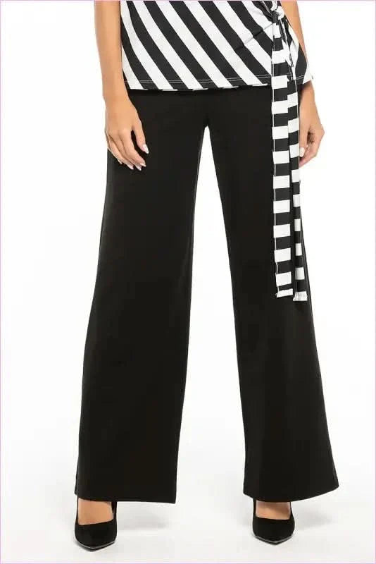 Black Flared Knit Trousers Unique Style