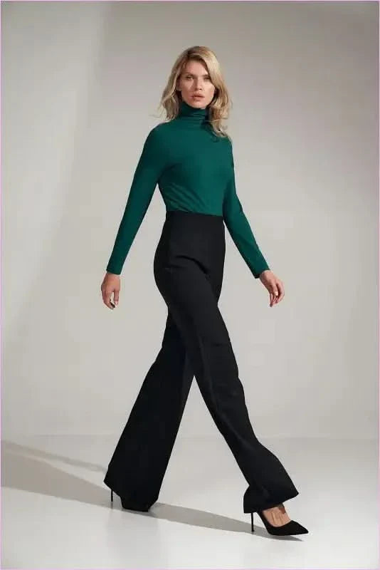 Black High Rise Bell Bottoms Unique Style