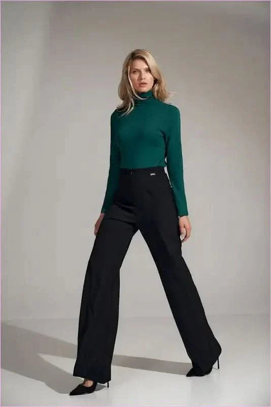 Black High Rise Bell Bottoms Unique Style