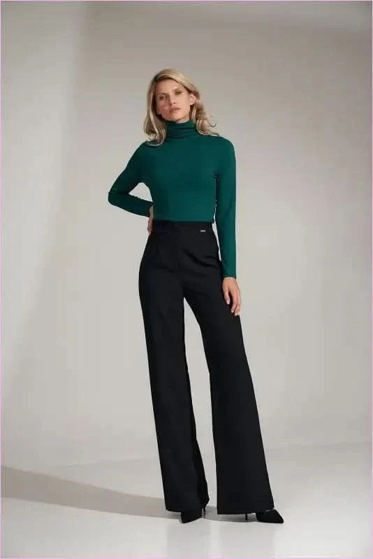 Black High Rise Bell Bottoms Unique Style