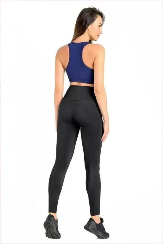 Black Lycra Sports Leggings Fashion Style