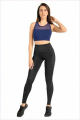 Black Lycra Sports Leggings Fashion Style