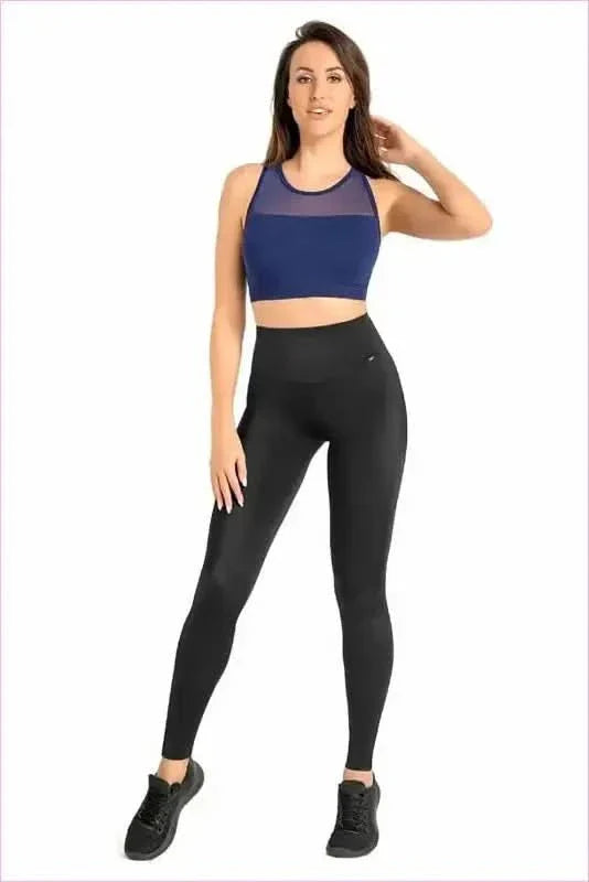 Black Lycra Sports Leggings Fashion Style